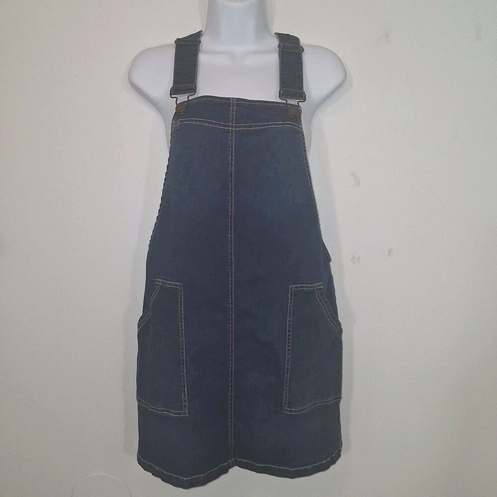 Denim Overall Dress Women's Sz M Barn Country Casual Cowgirl Western Rustic